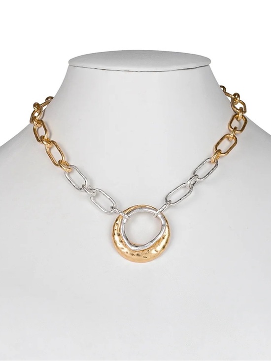 Patricia Nash Jewelry - Patricia Nash Two-Tone Hammered Pendant Necklace